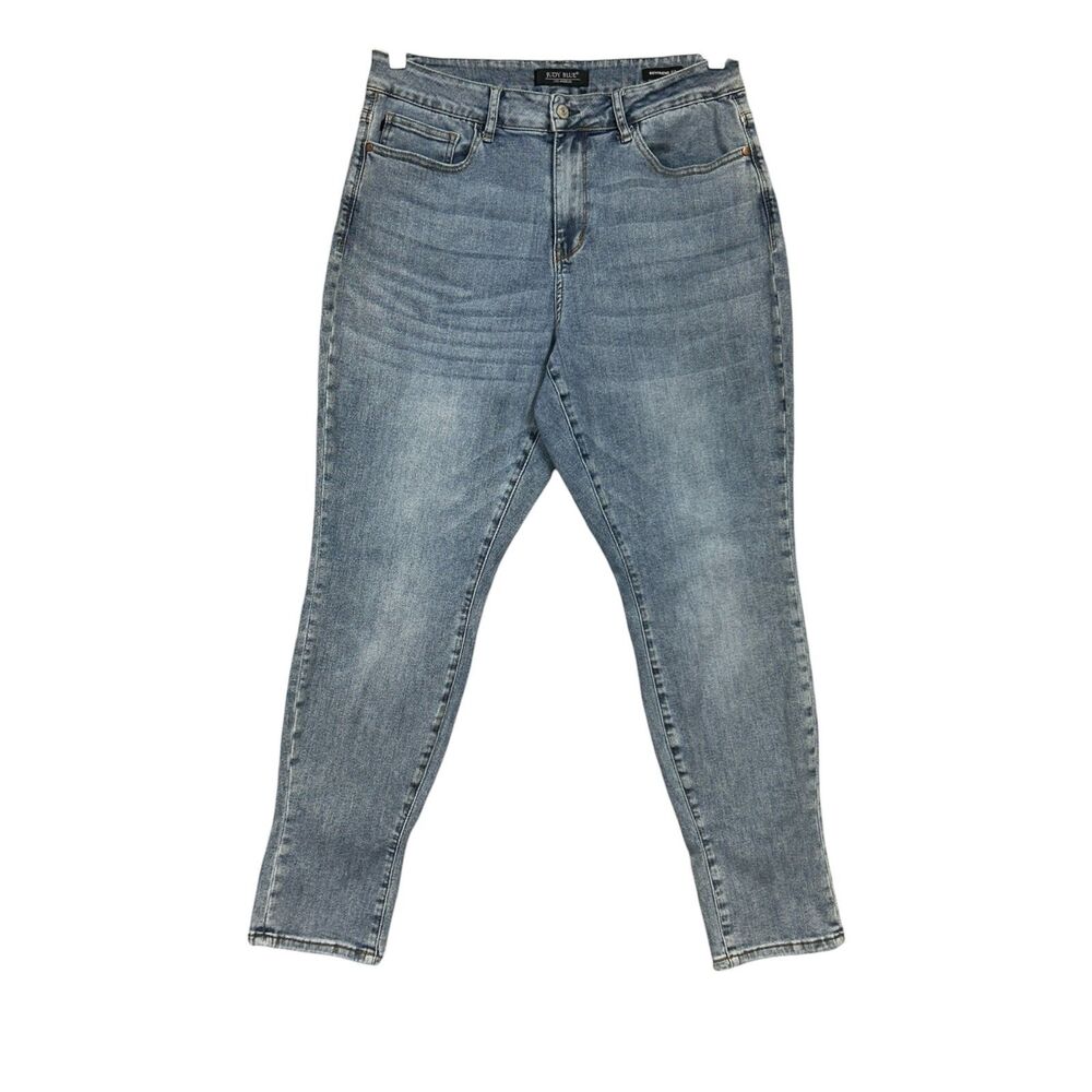 Judy Blue Boyfriend Fit Stretch Distressed Jean Sz 16W Light Wash Blue